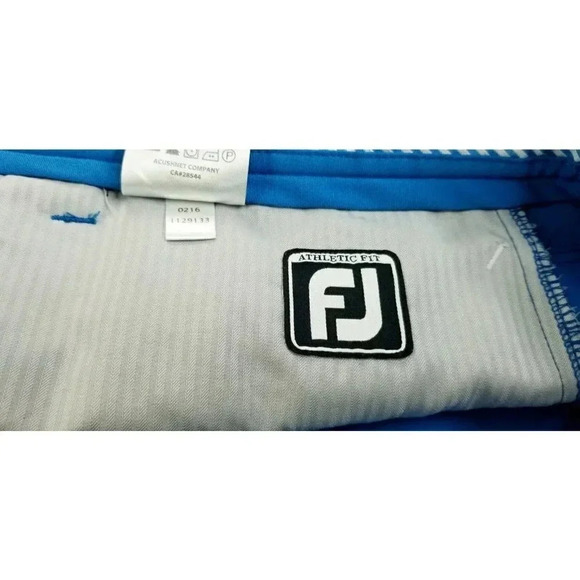 FootJoy Size 34x32 Men Athletic Fit Blue Golf Stretch Pants Back Pocket Logo Tag - Picture 10 of 11